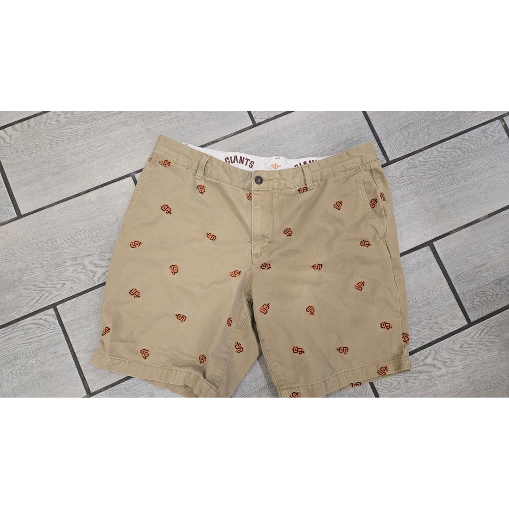Dockers San Francisco Giants MLB Khaki Shorts Mens 38 Tan Embroidered SF Logo